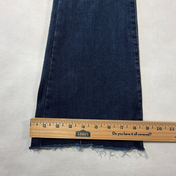 American Eagle Kick Boot Jeans Dark Wash Super Stretch Raw Hem 10 Long Womens - Picture 7 of 12